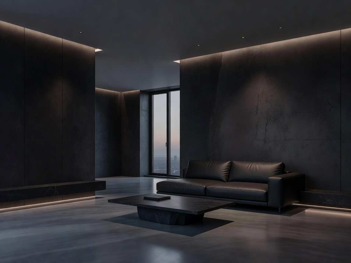 Beautiful minimal and luxury dark designed apartment space by Sigxaldepots